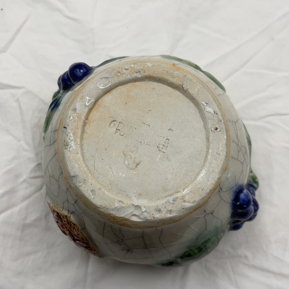 FF Fisherman’sFortune Grape Crackle Ceramic Bowl - Picture 11 of 12